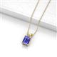 2 - Jassiel 7x5 mm Emerald Cut Tanzanite Double Bail Solitaire Pendant Necklace 