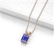 2 - Jassiel 7x5 mm Emerald Cut Tanzanite Double Bail Solitaire Pendant Necklace 