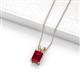 2 - Jassiel 7x5 mm Emerald Cut Ruby Double Bail Solitaire Pendant Necklace 