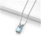 2 - Jassiel 7x5 mm Emerald Cut Aquamarine Double Bail Solitaire Pendant Necklace 