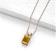 2 - Jassiel 7x5 mm Emerald Cut Citrine Double Bail Solitaire Pendant Necklace 
