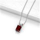 2 - Jassiel 7x5 mm Emerald Cut Red Garnet Double Bail Solitaire Pendant Necklace 