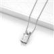 2 - Jassiel 7x5 mm Emerald Cut White Sapphire Double Bail Solitaire Pendant Necklace 