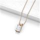 2 - Jassiel 7x5 mm Emerald Cut White Sapphire Double Bail Solitaire Pendant Necklace 