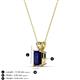 3 - Jassiel 7x5 mm Emerald Cut Blue Sapphire Double Bail Solitaire Pendant Necklace 