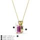 3 - Jassiel 7x5 mm Emerald Cut Pink Sapphire Double Bail Solitaire Pendant Necklace 