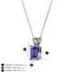 3 - Jassiel 7x5 mm Emerald Cut Tanzanite Double Bail Solitaire Pendant Necklace 