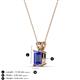 3 - Jassiel 7x5 mm Emerald Cut Tanzanite Double Bail Solitaire Pendant Necklace 