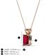 3 - Jassiel 7x5 mm Emerald Cut Ruby Double Bail Solitaire Pendant Necklace 