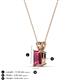 3 - Jassiel 7x5 mm Emerald Cut Pink Tourmaline Double Bail Solitaire Pendant Necklace 