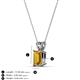 3 - Jassiel 7x5 mm Emerald Cut Citrine Double Bail Solitaire Pendant Necklace 