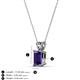 3 - Jassiel 7x5 mm Emerald Cut Iolite Double Bail Solitaire Pendant Necklace 
