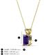 3 - Jassiel 7x5 mm Emerald Cut Iolite Double Bail Solitaire Pendant Necklace 
