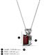 3 - Jassiel 7x5 mm Emerald Cut Red Garnet Double Bail Solitaire Pendant Necklace 