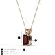 3 - Jassiel 7x5 mm Emerald Cut Red Garnet Double Bail Solitaire Pendant Necklace 