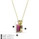 3 - Jassiel 7x5 mm Emerald Cut Rhodolite Garnet Double Bail Solitaire Pendant Necklace 