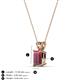 3 - Jassiel 7x5 mm Emerald Cut Rhodolite Garnet Double Bail Solitaire Pendant Necklace 