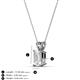 3 - Jassiel 7x5 mm Emerald Cut White Sapphire Double Bail Solitaire Pendant Necklace 