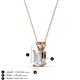 3 - Jassiel 7x5 mm Emerald Cut White Sapphire Double Bail Solitaire Pendant Necklace 