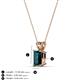 3 - Jassiel 7x5 mm Emerald Cut London Blue Topaz Double Bail Solitaire Pendant Necklace 