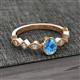 3 - Jiena Desire Oval Cut Blue Topaz and Round Diamond Engagement Ring 