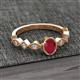 3 - Jiena Desire Oval Cut Ruby and Round Diamond Engagement Ring 