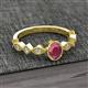 3 - Jiena Desire Oval Cut Rhodolite Garnet and Round Diamond Engagement Ring 