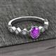 3 - Jiena Desire Oval Cut Amethyst and Round Diamond Engagement Ring 