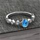 3 - Jiena Desire Oval Cut Blue Topaz and Round Diamond Engagement Ring 