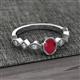 3 - Jiena Desire Oval Cut Ruby and Round Diamond Engagement Ring 