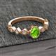 3 - Jiena Desire Oval Cut Peridot and Round Diamond Engagement Ring 