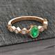 3 - Jiena Desire Oval Cut Emerald and Round Diamond Engagement Ring 