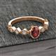 3 - Jiena Desire Oval Cut Red Garnet and Round Lab Grown Diamond Engagement Ring 
