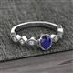 3 - Jiena Desire Oval Cut Blue Sapphire and Round Lab Grown Diamond Engagement Ring 
