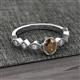 3 - Jiena Desire Oval Cut Smoky Quartz and Round Lab Grown Diamond Engagement Ring 