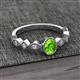 3 - Jiena Desire Oval Cut Peridot and Round Lab Grown Diamond Engagement Ring 