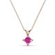 1 - Jassiel 5.00 mm Princess Cut Pink Sapphire Double Bail Solitaire Pendant Necklace 