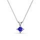 1 - Jassiel 5.00 mm Princess Cut Tanzanite Double Bail Solitaire Pendant Necklace 