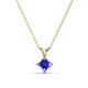 1 - Jassiel 5.00 mm Princess Cut Tanzanite Double Bail Solitaire Pendant Necklace 
