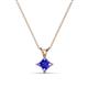 1 - Jassiel 5.00 mm Princess Cut Tanzanite Double Bail Solitaire Pendant Necklace 