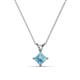1 - Jassiel 5.00 mm Princess Cut Aquamarine Double Bail Solitaire Pendant Necklace 