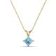 1 - Jassiel 5.00 mm Princess Cut Aquamarine Double Bail Solitaire Pendant Necklace 
