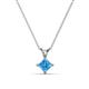 1 - Jassiel 5.00 mm Princess Cut Blue Topaz Double Bail Solitaire Pendant Necklace 