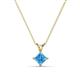 1 - Jassiel 5.00 mm Princess Cut Blue Topaz Double Bail Solitaire Pendant Necklace 
