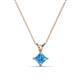 1 - Jassiel 5.00 mm Princess Cut Blue Topaz Double Bail Solitaire Pendant Necklace 