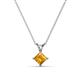 1 - Jassiel 5.00 mm Princess Cut Citrine Double Bail Solitaire Pendant Necklace 