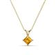 1 - Jassiel 5.00 mm Princess Cut Citrine Double Bail Solitaire Pendant Necklace 
