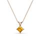 1 - Jassiel 5.00 mm Princess Cut Citrine Double Bail Solitaire Pendant Necklace 