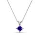 1 - Jassiel 5.00 mm Princess Cut Iolite Double Bail Solitaire Pendant Necklace 