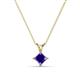 1 - Jassiel 5.00 mm Princess Cut Iolite Double Bail Solitaire Pendant Necklace 